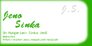 jeno sinka business card