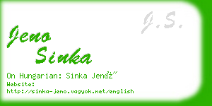 jeno sinka business card